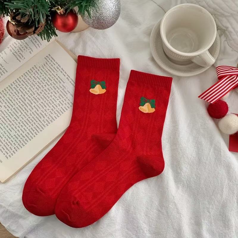 Set of 5 Pairs Women Girls Festive Christmas Theme Socks for Autumn and Winter One Size