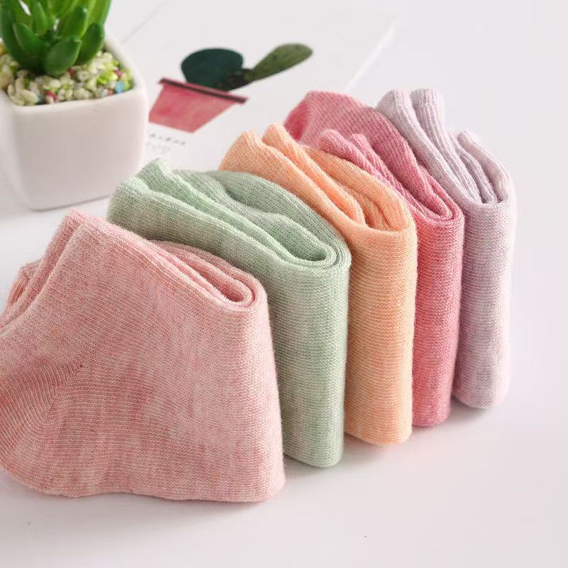 Set of 10 Pairs Women Girls Candy Multi Coloured Everyday Daily Breathable Soft Comfy Casual Low Socks