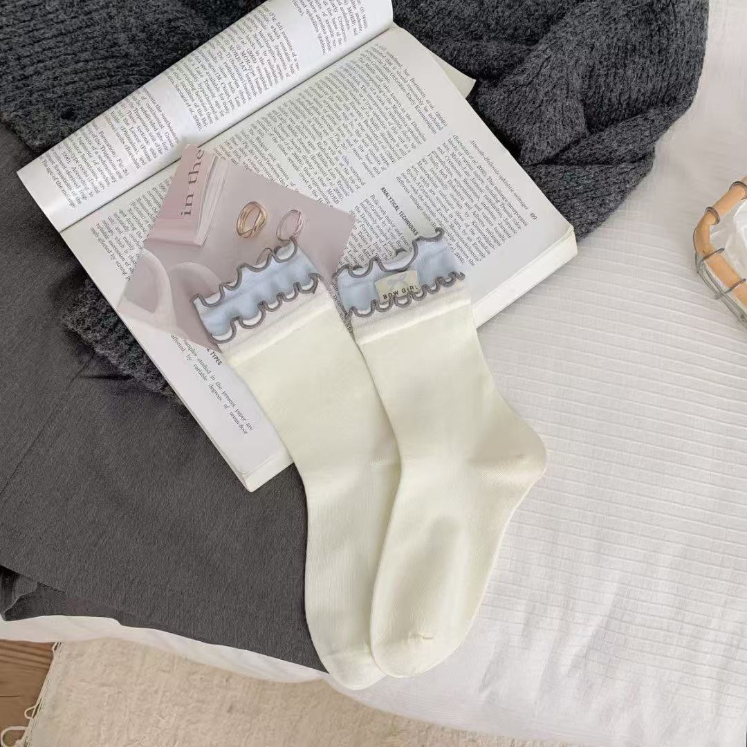 Set of 5 Pairs Women and Girls Cute and Trendy Ribbon Bow Soft Breathable Casual Comfortable Ankle Socks