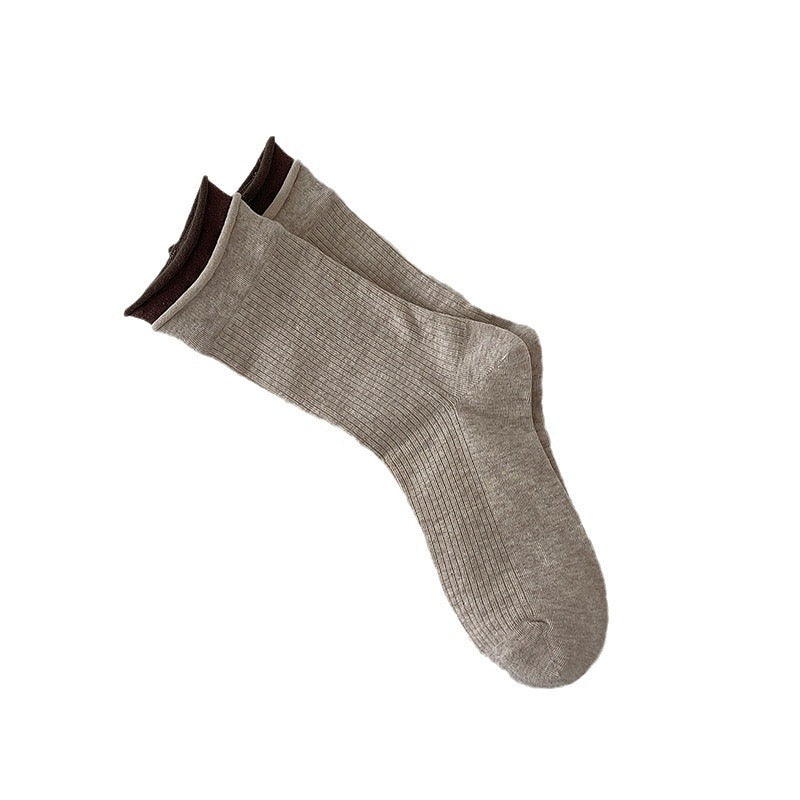 Set of 7 Pairs of Women Girls Teen Double Cuff Ins Soft Comfy Breathable Trendy Ankle Socks